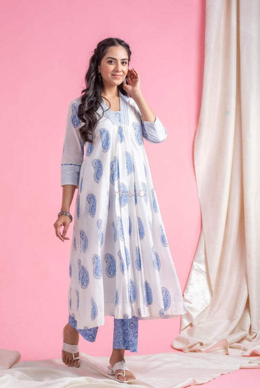 Sharvani Cotton Kurta Palazzo Set